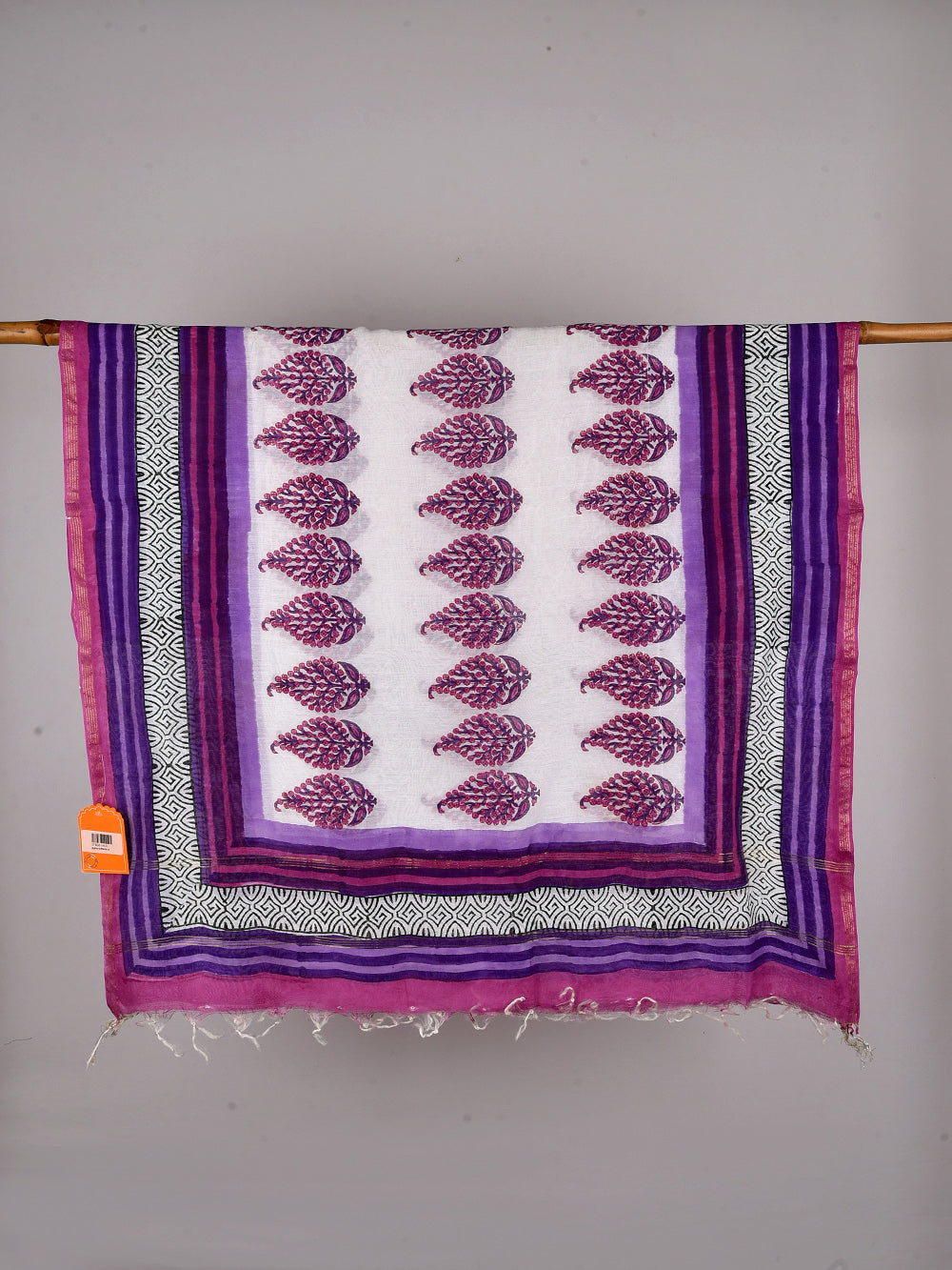 Royal Mughal Boota Hand Block Printed Silk Cotton Chanderi Dupatta