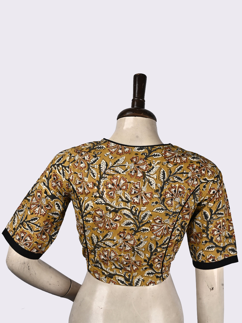 Kalamakri Yellow Princess line Hand Block Printed Cotton Blouse