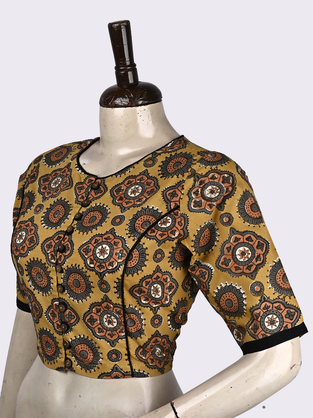 Kalamkari Mandala Princess line Hand Block Printed Cotton Blouse