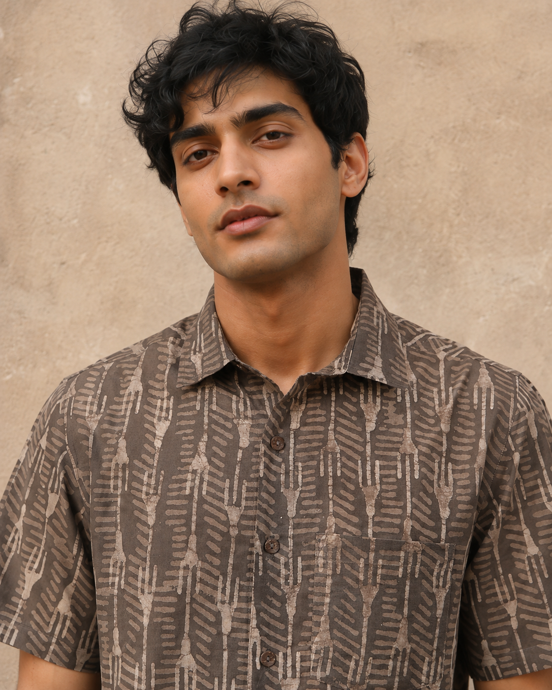 Daboo Kasis Linear Cotton Mens Half Sleeve Shirts