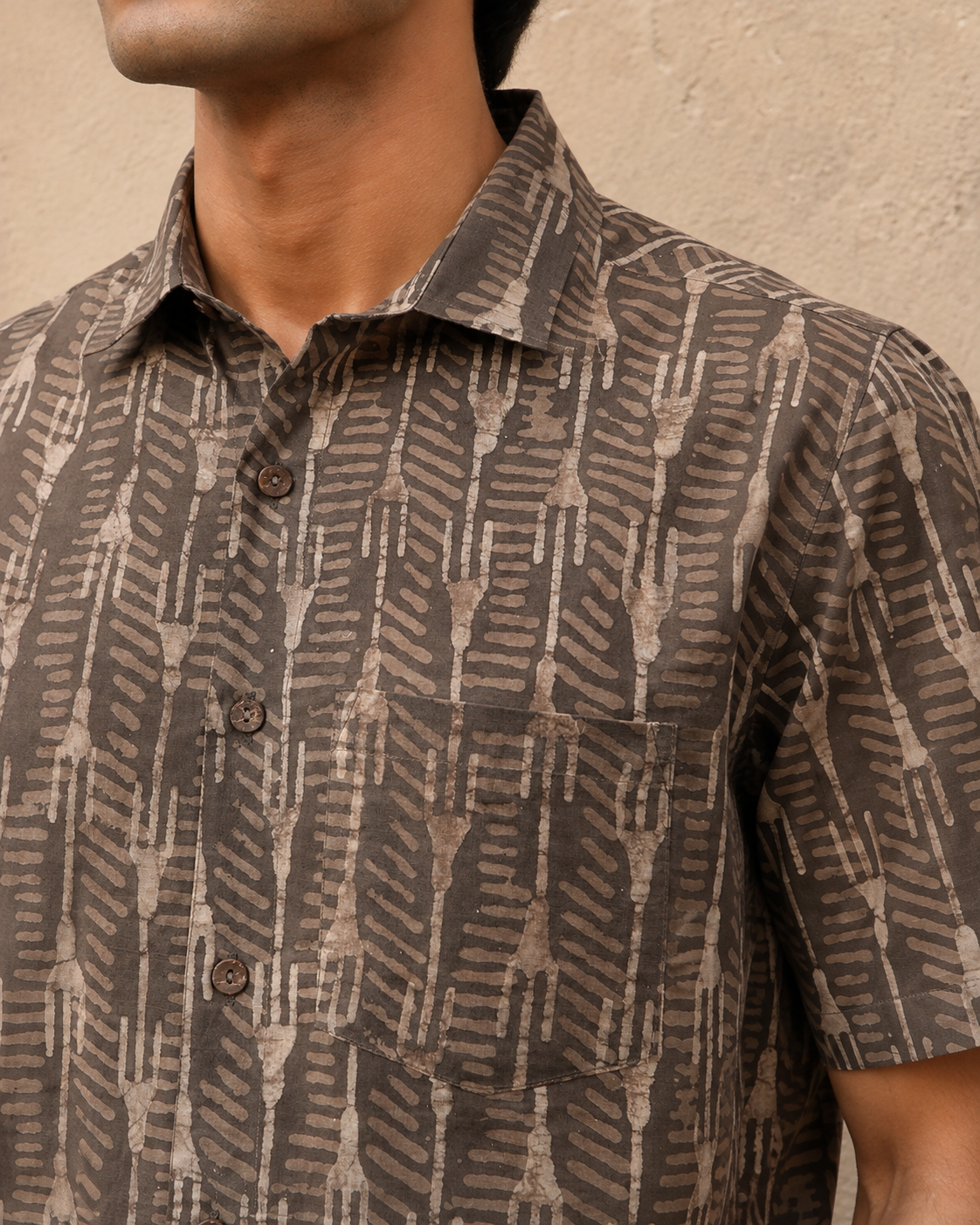 Daboo Kasis Linear Cotton Mens Half Sleeve Shirts