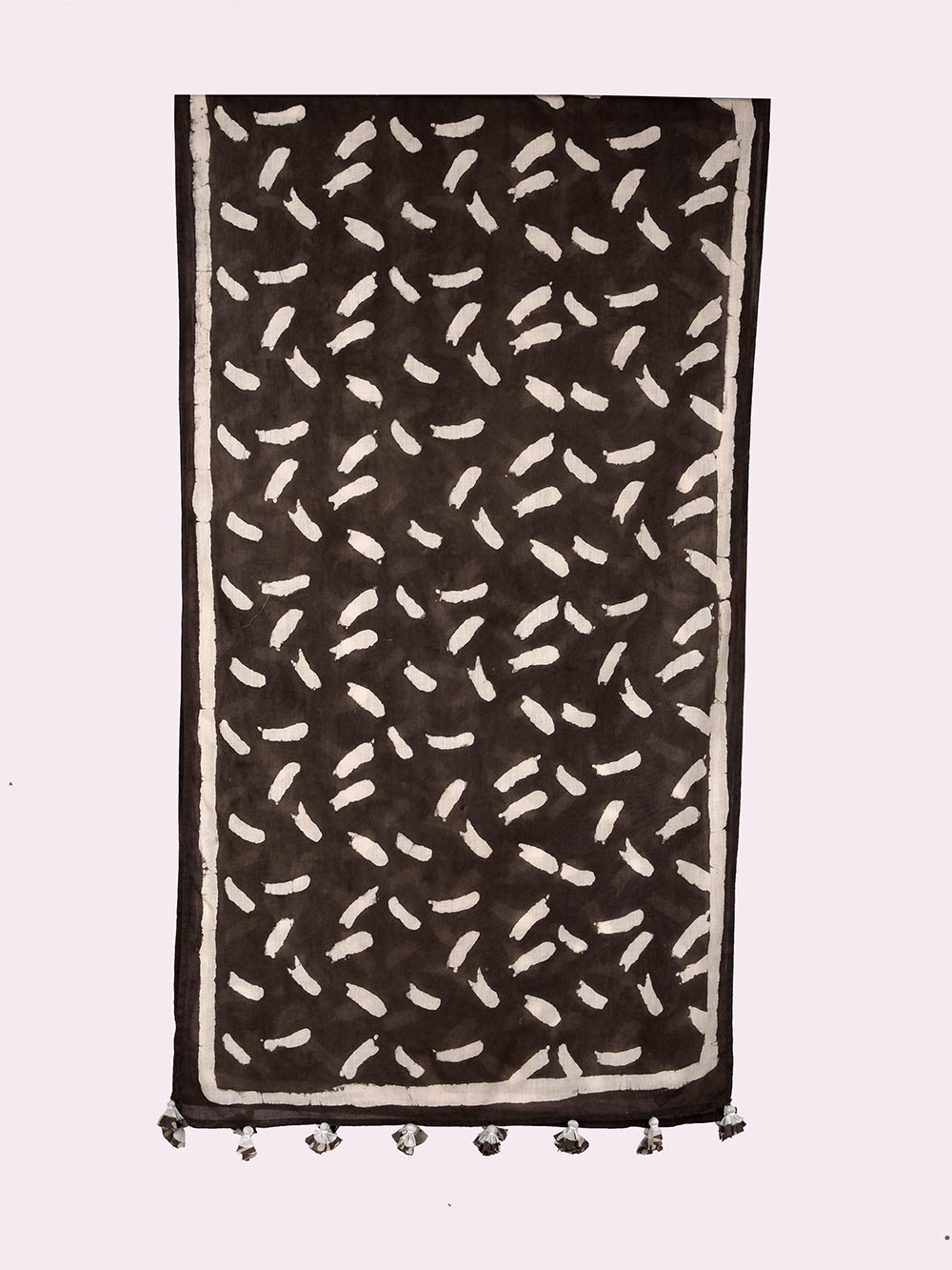 Kasis Abstract Cotton Voile Block Printed Stole