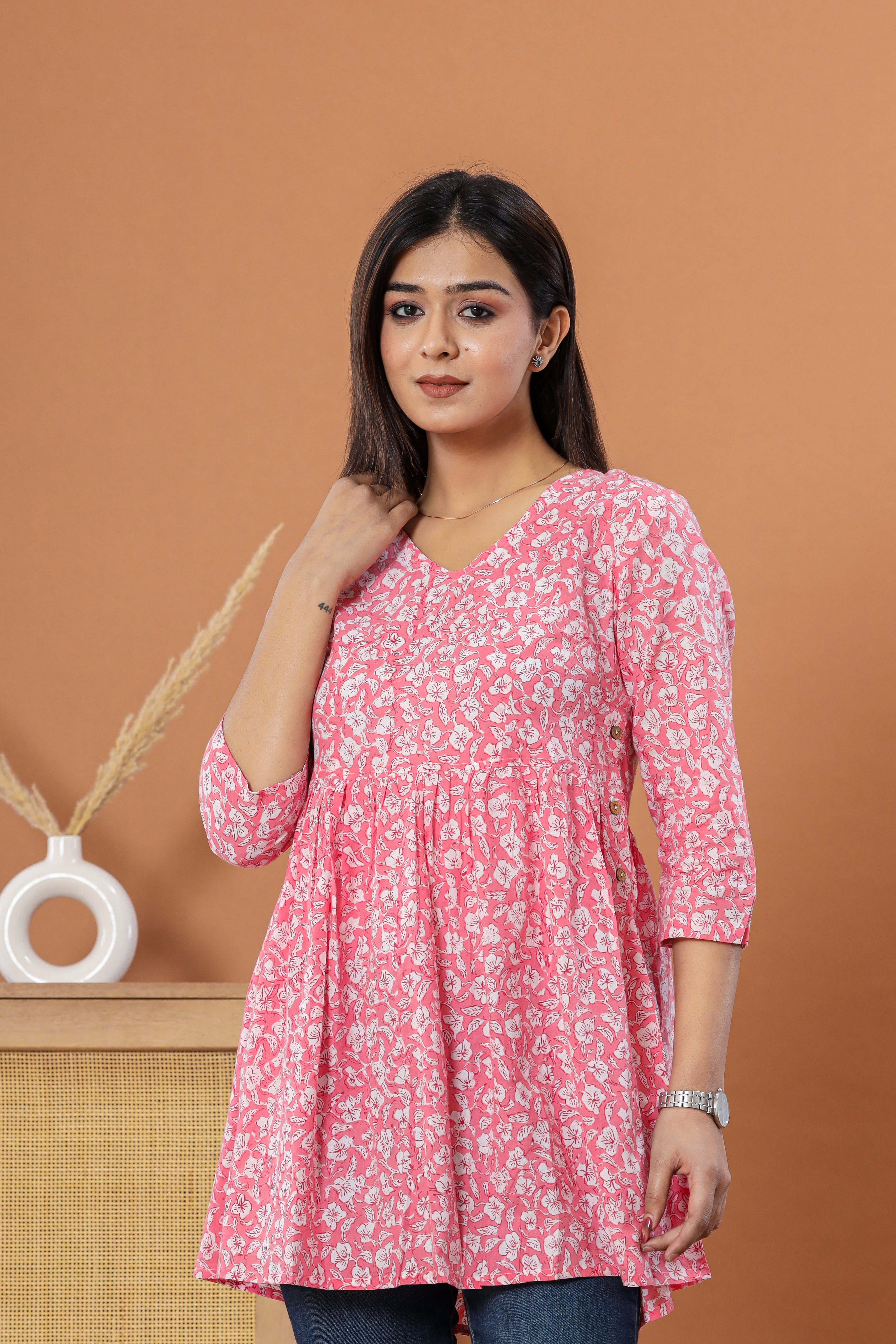 Gulab Baag Flared Womens Hand Block Printed Tops