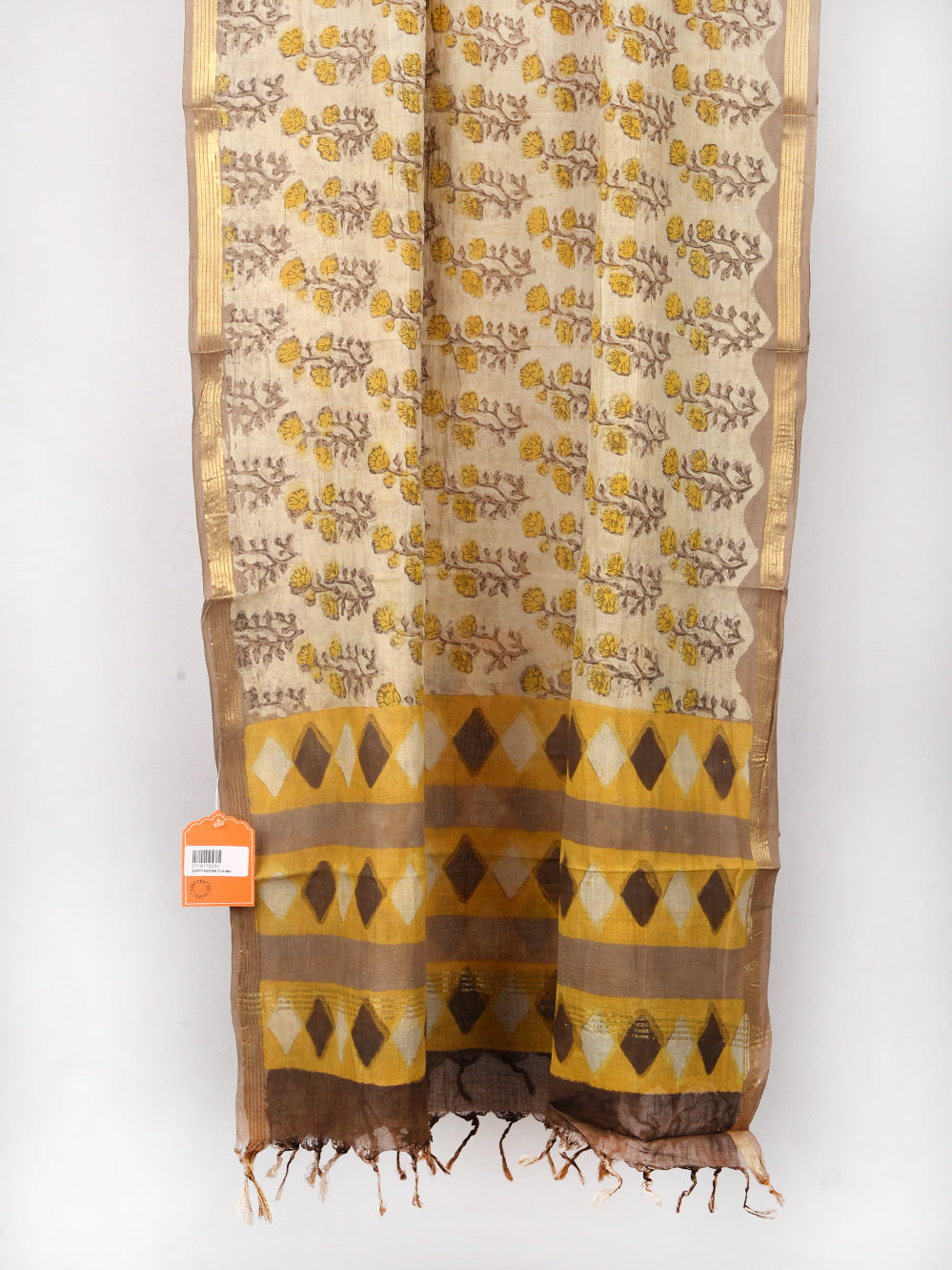 Multani Katli Hand Block Printed Silk Cotton Chanderi Dupatta