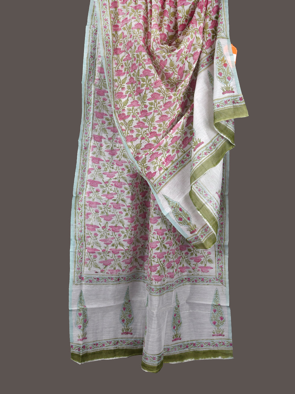 Mughal Kamal Hand Block Printed Silk Cotton Chanderi Dupatta