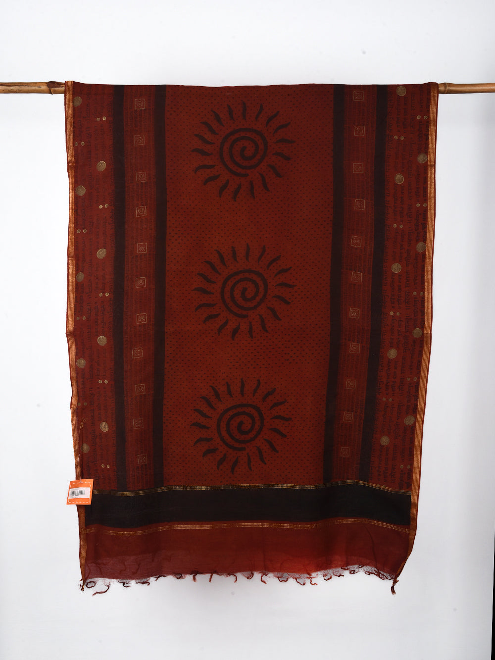 Surya Mantra Hand Block Printed Silk Cotton Chanderi Dupatta