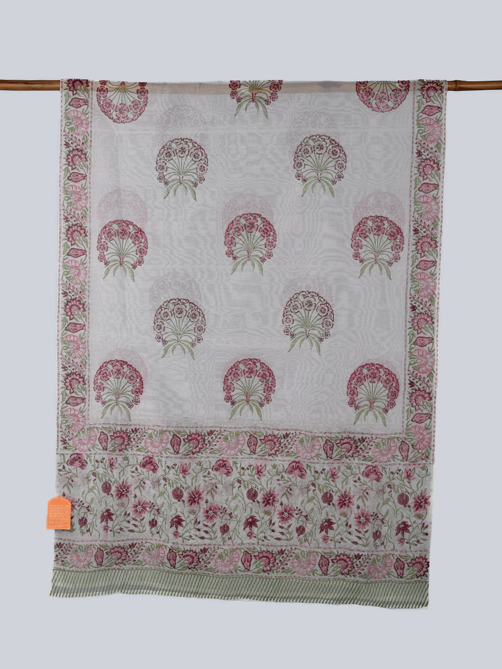 Jaipuri Gudasta Hand Block Printed Silk Cotton Chanderi Dupatta