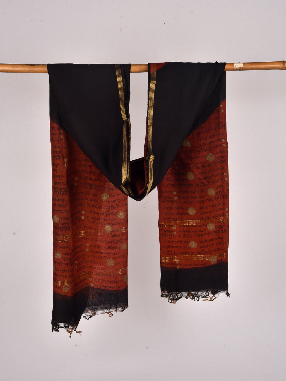 Happiness Mantra Hand Block Printed Silk Cotton Chanderi Dupatta