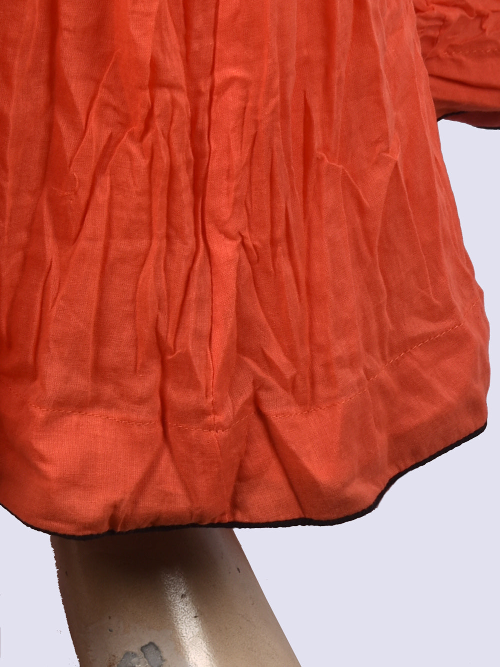 Plain Dyed Coral Pink Crinkled Cotton Mulmul 48 Kali Kalidaar Skirt