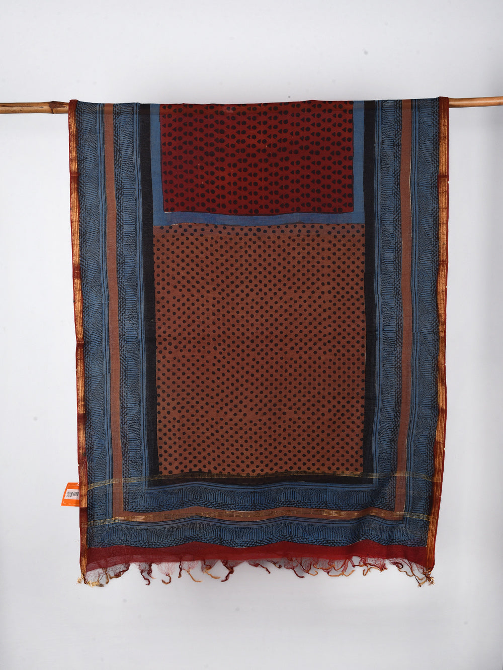 Traditional Hand Block Printed Silk Cotton Chanderi Dupatta