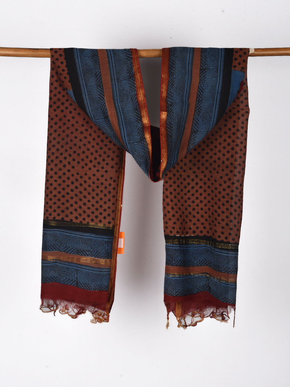 Traditional Hand Block Printed Silk Cotton Chanderi Dupatta