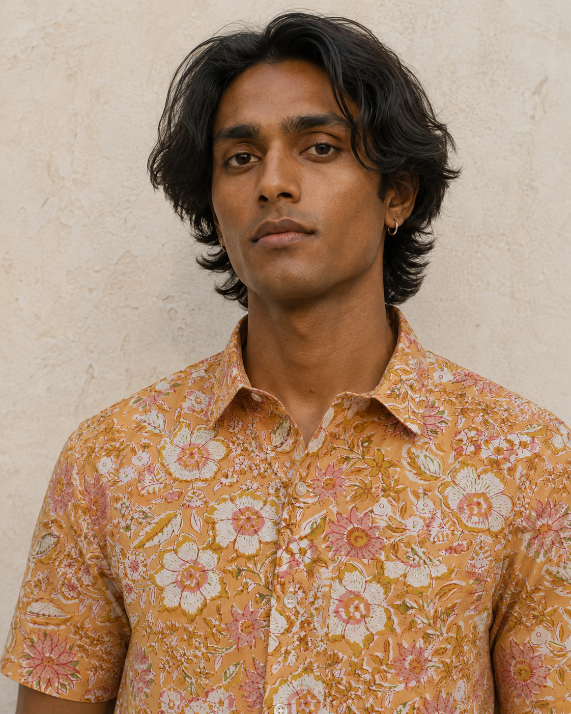 Yellow Jaal Cotton Mens Half Sleeve Shirts