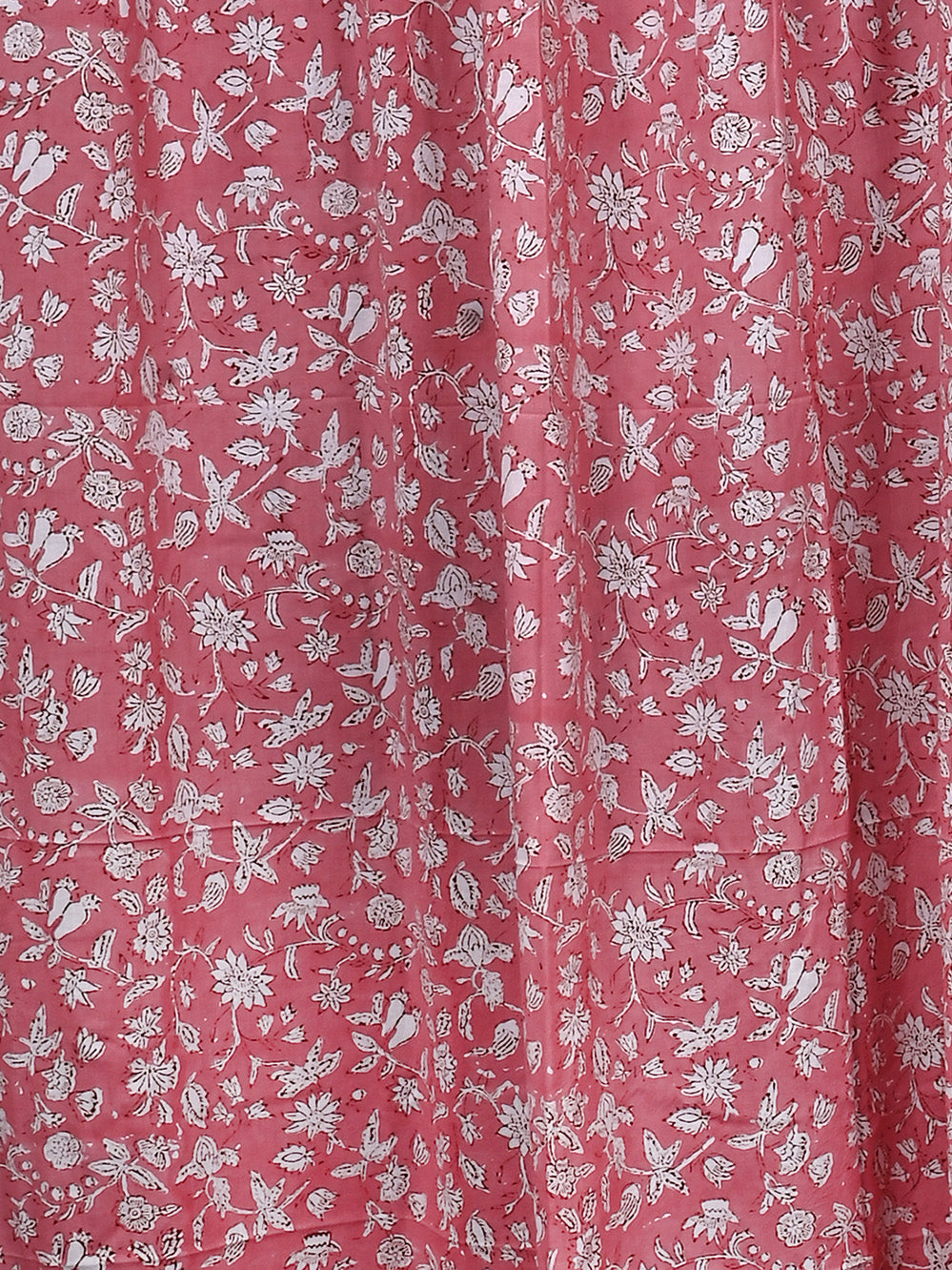 Hand Block Printed Gulabi Chintz Cotton Curtain Set