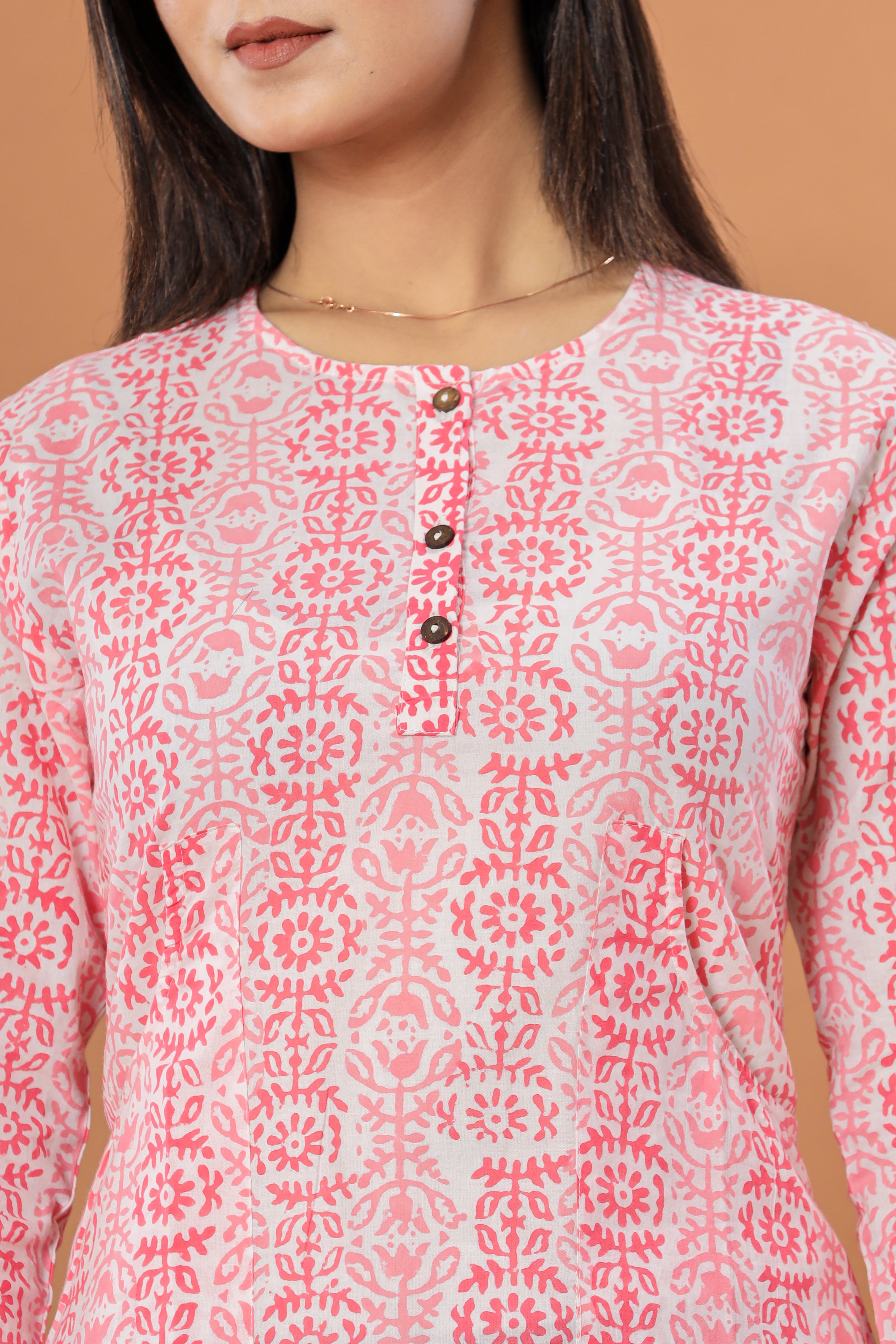 Pink Bel Lounge Womens Hand Block Printed Tops