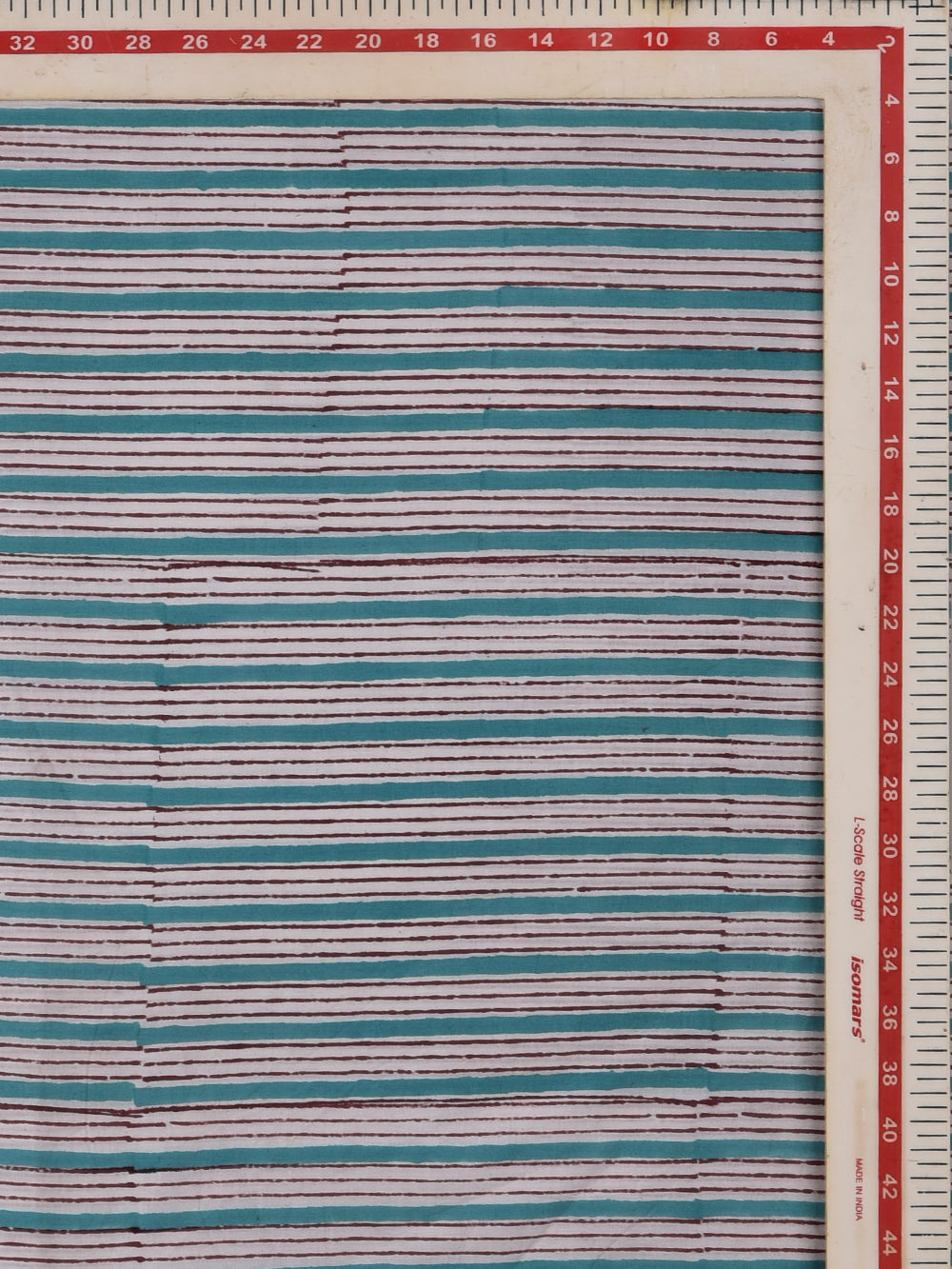 Blue Jaipuri Stripes Cotton Cambric Sanganeri Hand Block Printed Fabric