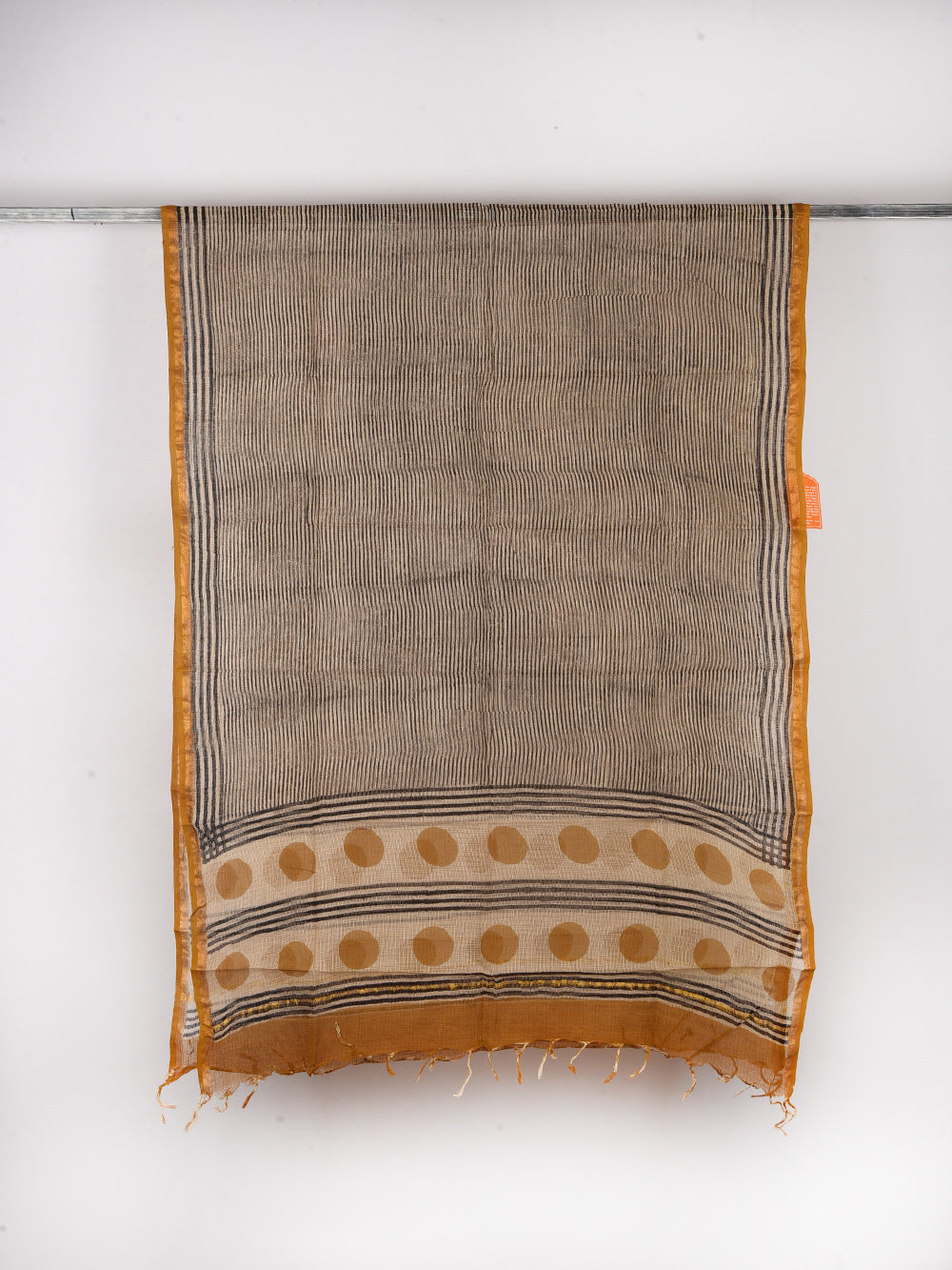 Stripes Bagru Hand Block Printed Pattern Kota Doria Dupatta