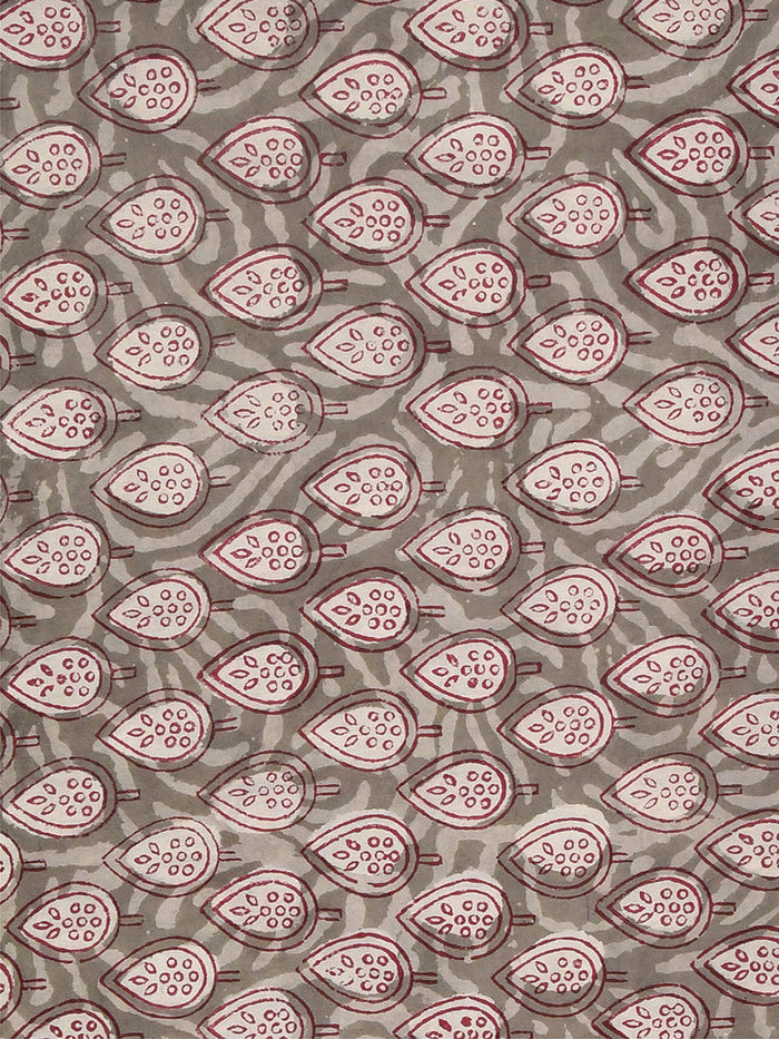 Black - Bagru Block Print Natural Dyed Cotton Fabric 01
