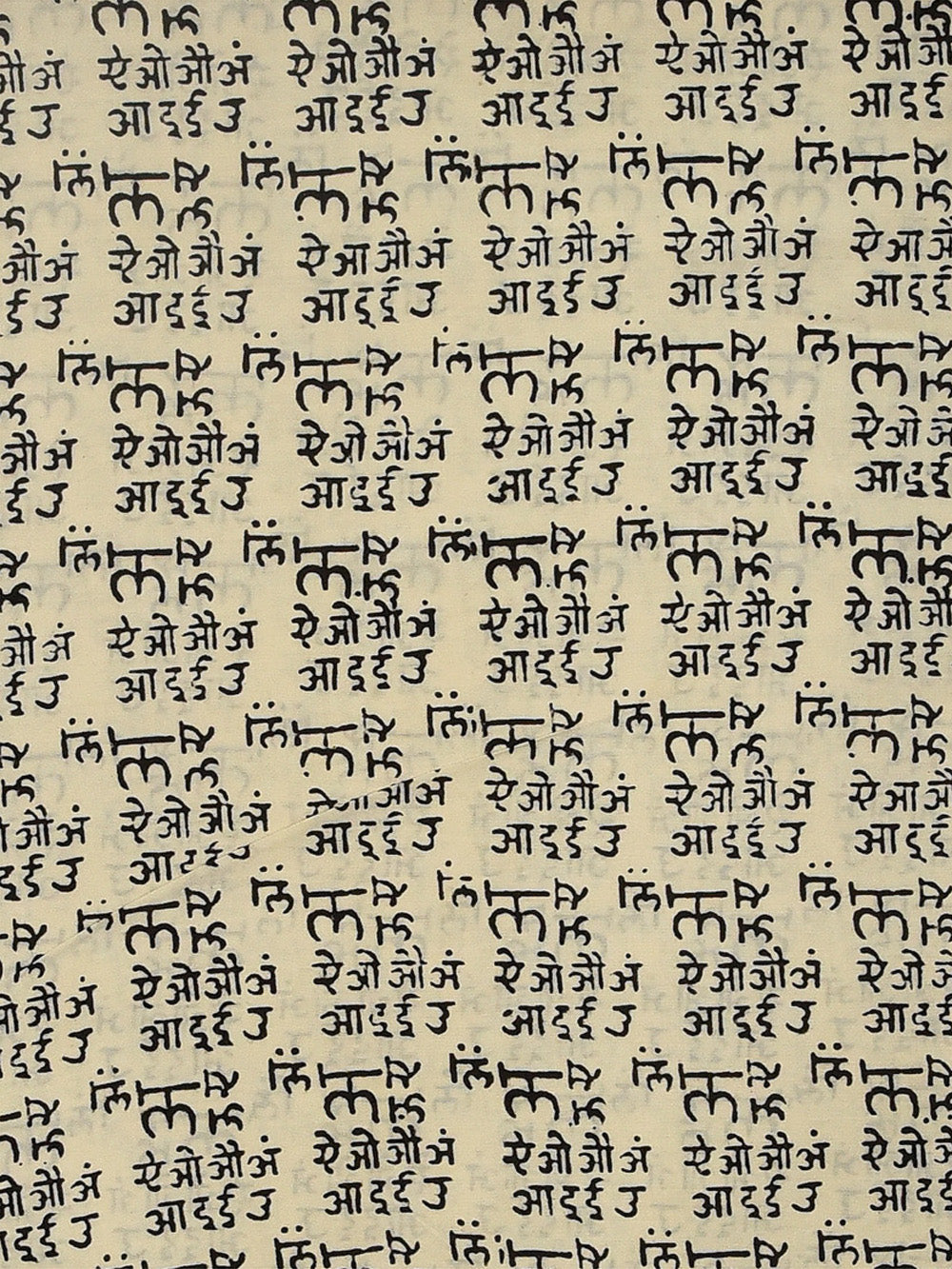 Bagru Black Natural Dyed Grey Hindi Barahkhadi Pattern Cotton Cambric