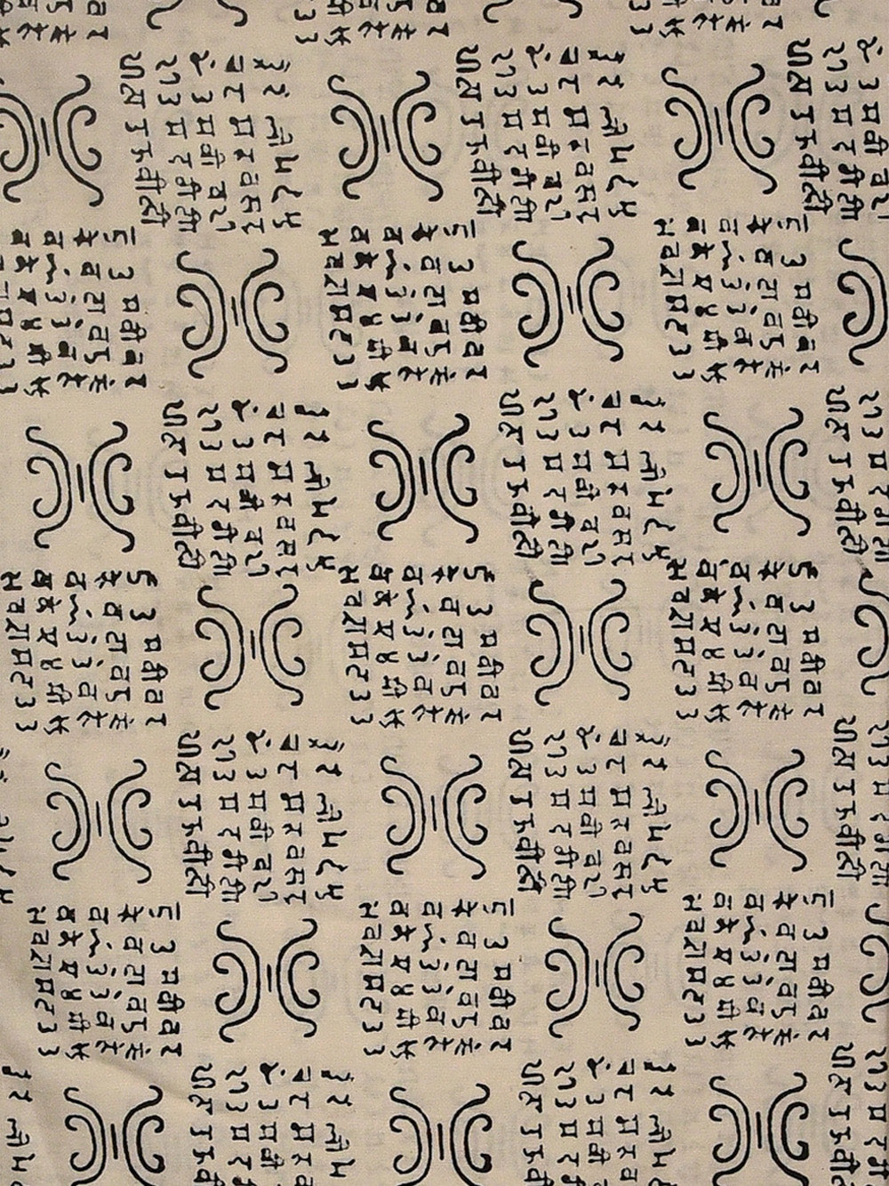 Black Bagru Natural Dyed Sanskrit Katha Pattern Cotton Cambric Fabric