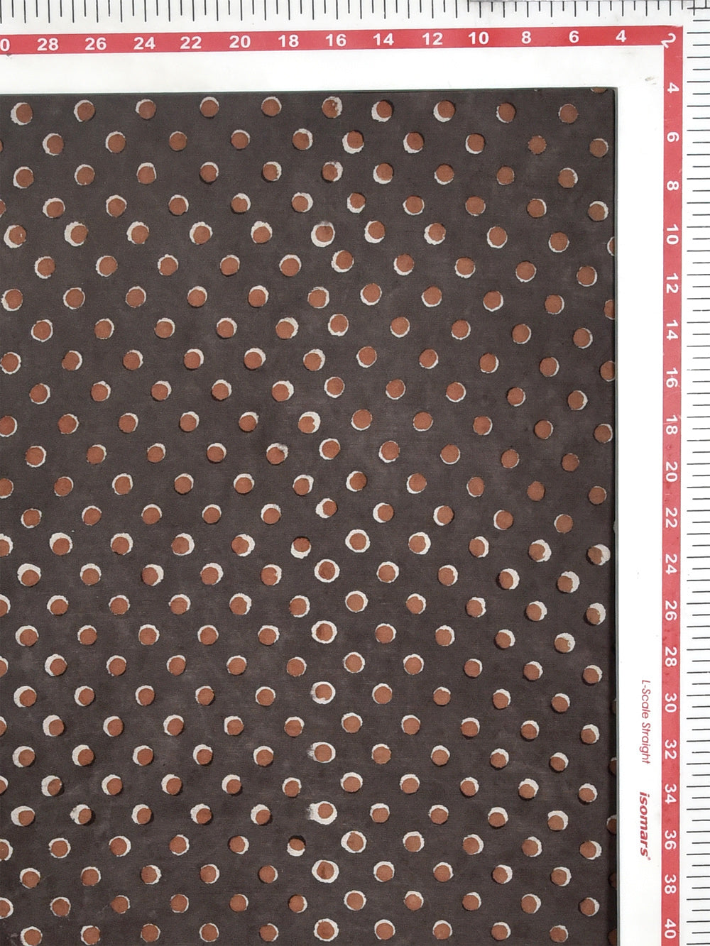 Brown Red Dabu Natural Dyed Filled Mini Polka Pattern Cotton Cambric Fabric