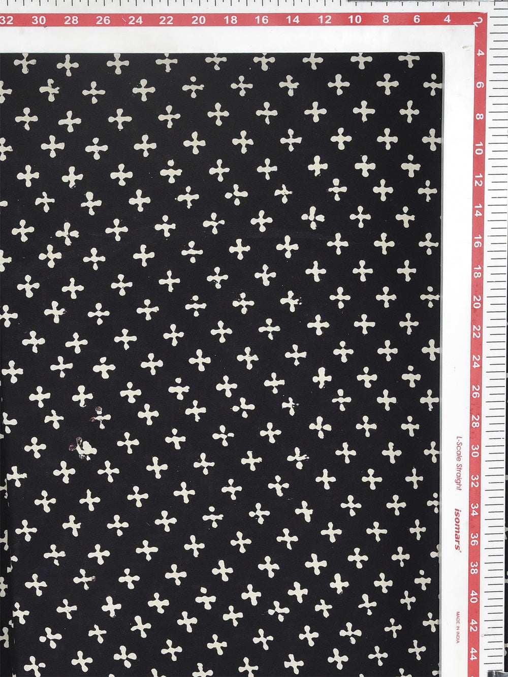 Sanganeri Discharge British Motif Pattern Cotton Cambric Fabric