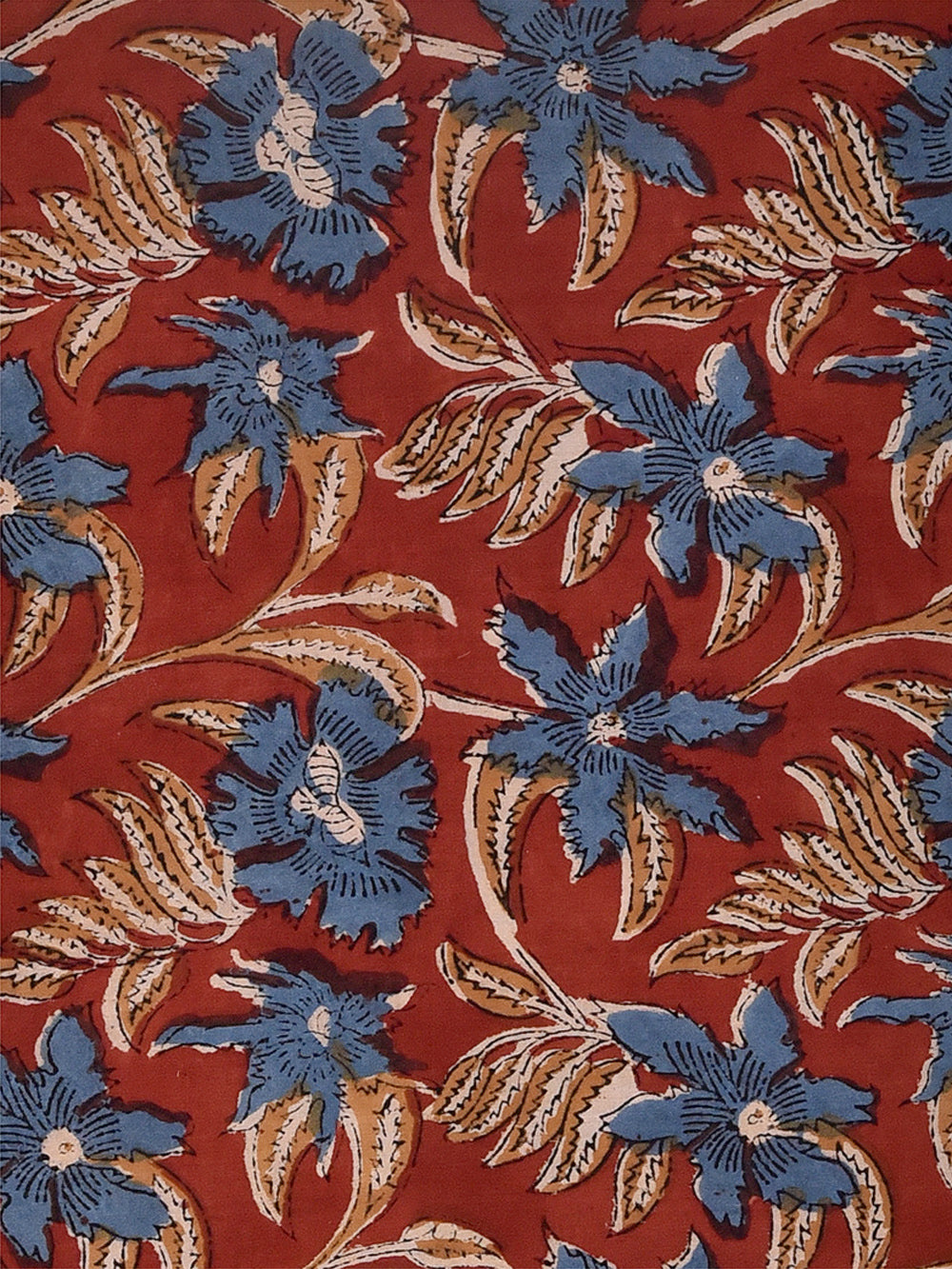 Red Dangling Flowers Kalamkari Cotton Cambric Fabric