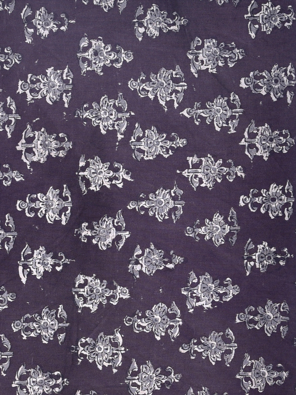 Black Mini Flower Booti Pattern Kalamkari Cotton Cambric Fabric
