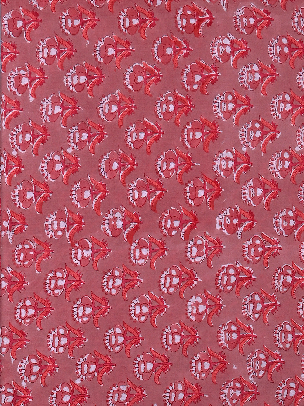 Pink Jaipur Lotus Boota Flower Pattern Rapid Sanganeri Fabric