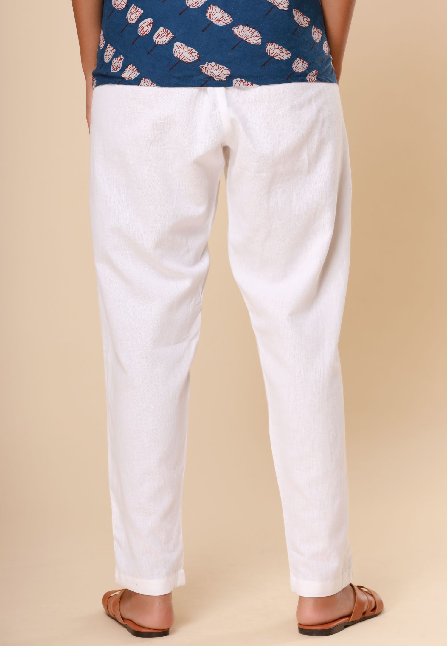 Pure White Cotton Flex Jodhpuri Pants